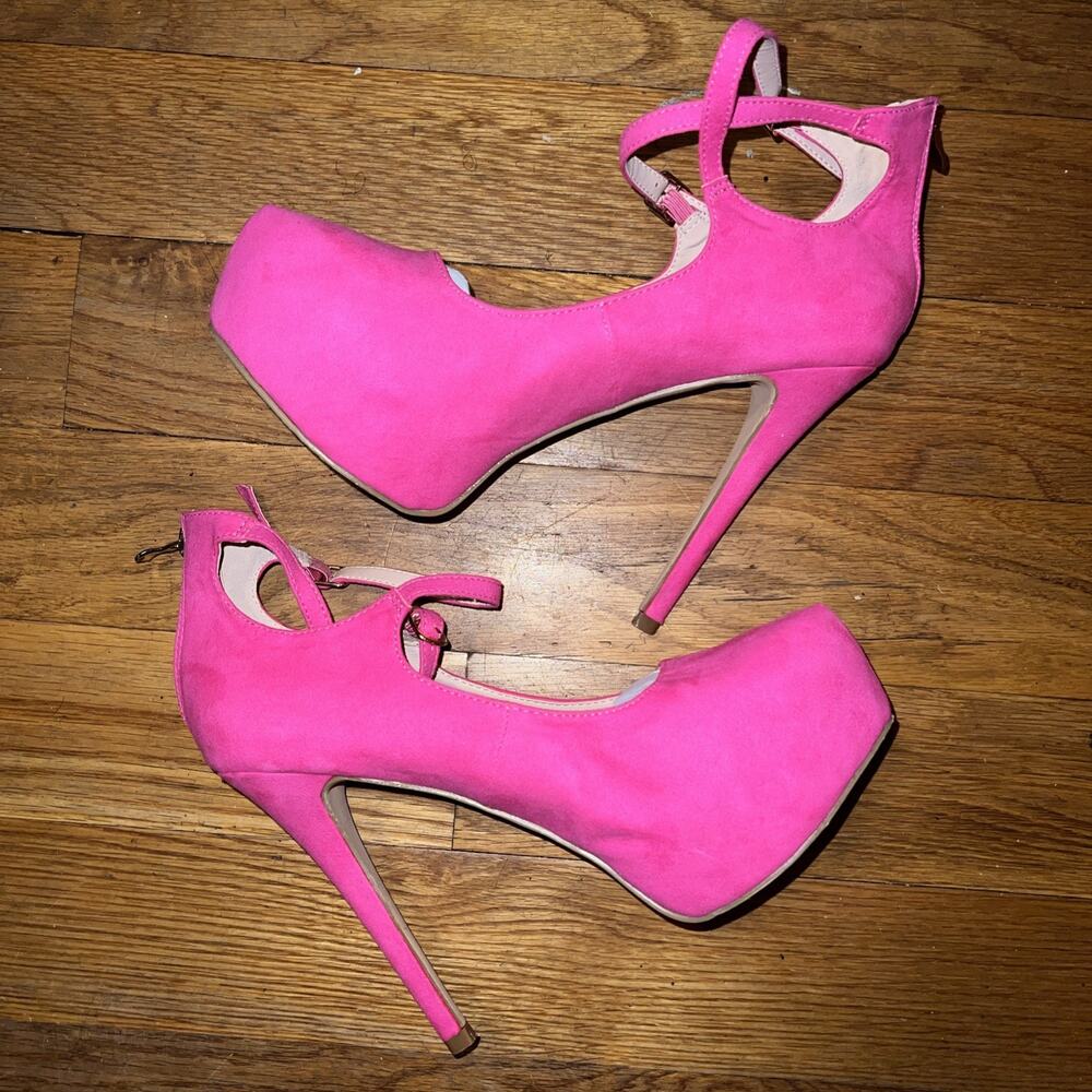 Dream Pairs Swan Hot Pink High Heels Women Size 10 RARE.stilettos Worn 1x